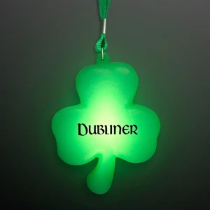 Big Light Up Shamrock Necklace for St. Paddy's Day