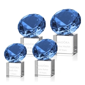 Gemstone Award on Cube - Sapphire | https://www.bestnamebadges.com
