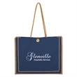 Paradise Jute Tote Bag | https://www.bestnamebadges.com