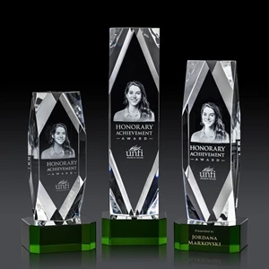 Delta 3D Award on Base - Green | https://www.bestnamebadges.com