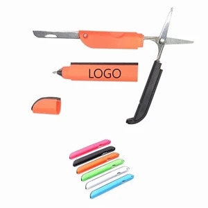 Portable Scissors With Pen And Knife