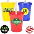 16 oz. USA made Stadium Cup w/ Lid & Straw BPA FREE Recycled | https://www.bestnamebadges.com