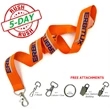 5 Day RUSH Polyester Lanyard w/ Custom Imprint ID Holder | https://www.bestnamebadges.com