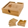 Bamboo Coaster Set | https://www.bestnamebadges.com