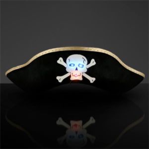 LED Pirate Hat with Flashing Skull