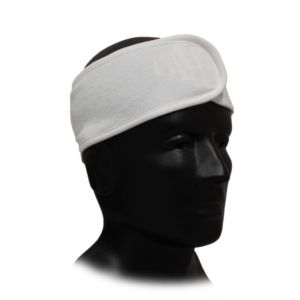 White Spa Headband with Direct Embroidery