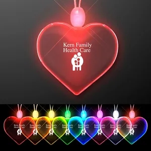 Light Up Acrylic Heart Necklace