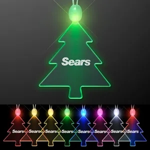 Acrylic Christmas Tree Shape Necklace with LED
