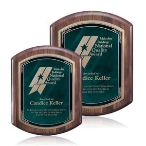 Sinclair/Cardinal - Walnut/Green | https://www.bestnamebadges.com