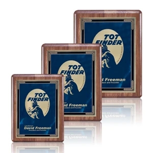 Maitland/Cardinal - Walnut/Blue | https://www.bestnamebadges.com