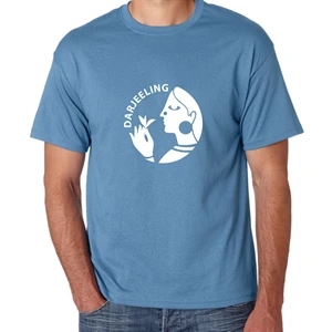 Hanes 5.5 oz Preshrunk 50:50 Polyester/ Cotton T-shirts | https://www.bestnamebadges.com