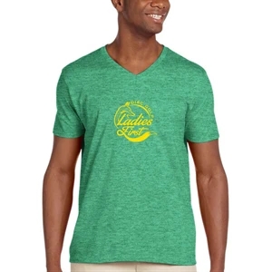 Gildan Softstyle 100% Preshrunk Cotton V-Neck T-shirt | https://www.bestnamebadges.com