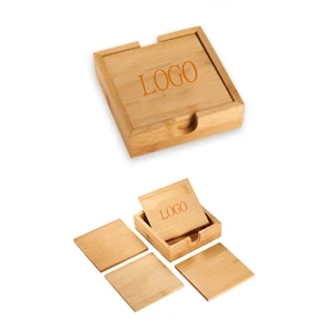 4 Pcs Bamboo Coaster Set