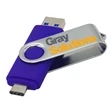 Multi-port Type-C Flash Drives Rotating Swivel USB Drive | https://www.bestnamebadges.com