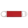 Laserable Red Leatherette Bottle Opener | https://www.bestnamebadges.com