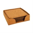 Agglomerated Cork Square Coaster Set | https://www.bestnamebadges.com