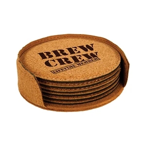 Agglomerated Cork Round Coaster Set