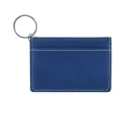 Blue/Silver Leatherette Keychain ID Holder | https://www.bestnamebadges.com