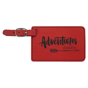 Red Leatherette Luggage Tag