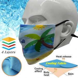 Icy-Kool Summer 4 Layer Face Antibacterial Masks | https://www.bestnamebadges.com