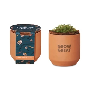Modern Sprout® Tiny Terracotta Grow Kit Thank You Daisies | https://www.bestnamebadges.com