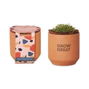 Modern Sprout® Tiny Terracotta Grow Kit Champagne Poppies | https://www.bestnamebadges.com