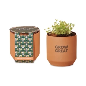 Modern Sprout® Tiny Terracotta Grow Kit Good Luck Clover | https://www.bestnamebadges.com