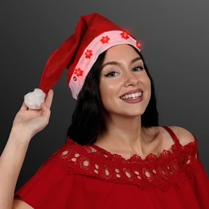 Light up Santa hat with snowflakes