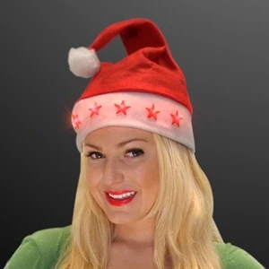 Light up Santa hat with stars