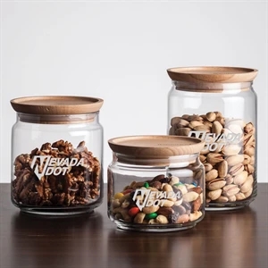 Finch Jar with Wooden Lid - Deep Etch | https://www.bestnamebadges.com