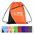 Non-woven Two Tone Drawstring Bag w/Front Pocket | https://www.bestnamebadges.com