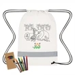 Lil' Bit Reflective Coloring Drawstring Bag With Crayons | https://www.bestnamebadges.com