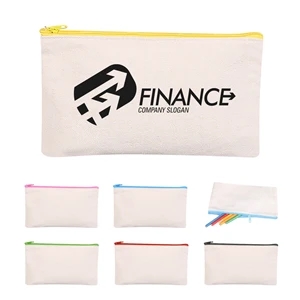 Canvas Zippered Pencil Bag