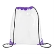 Clear Drawstring Cinch Backpack | https://www.bestnamebadges.com