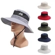 Sun Protection Wide Brim Bucket Fishman Hat | https://www.bestnamebadges.com