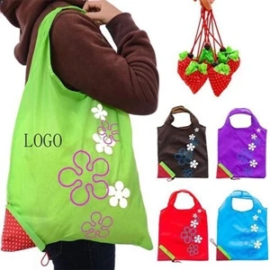 Folding Strawberry Tote Bag-BG | https://www.bestnamebadges.com