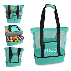 Beach Tote Bag with Large Cooler Compartment