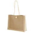 Convention Jute Tote Bag w/ Long Handles 18" X 14" X 5.5" | https://www.bestnamebadges.com
