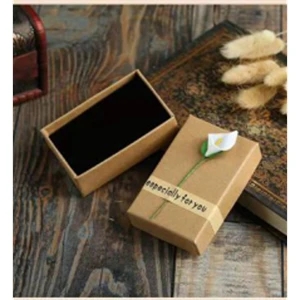 Manufacturer retro kraft paper jewelry box creative ring