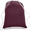 Sporty Canvas Drawstring Backpack w/ Custom Logo (14" X 18") | https://www.bestnamebadges.com