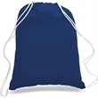 Sporty Canvas Drawstring Backpack w/ Custom Logo (14" X 18") | https://www.bestnamebadges.com