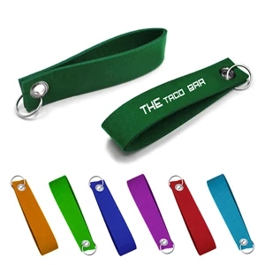 Felt Wrist Keychain With Metal Split Ring