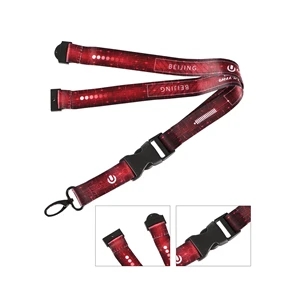 Dye Sublimated Safety Breakaway Lanyard w/Black Metal Hook