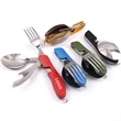Multi-function stainless steel foldable fork spoon knife | https://www.bestnamebadges.com
