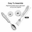 Multi-function stainless steel foldable fork spoon knife | https://www.bestnamebadges.com