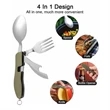 Multi-function stainless steel foldable fork spoon knife | https://www.bestnamebadges.com