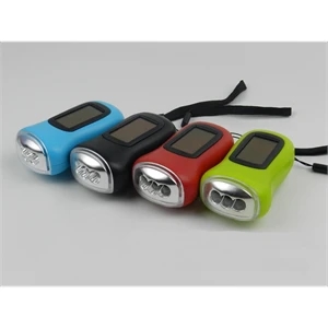 Solar & Hand Crank Rechargeable Flashlight