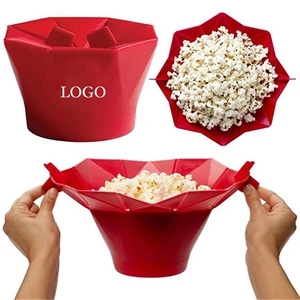 Collapsible Silicone Microwave Hot Air Popcorn Popper Bowl | https://www.bestnamebadges.com
