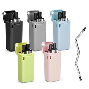 Collapsible Stainless Steel Drinking Straws Portable Set