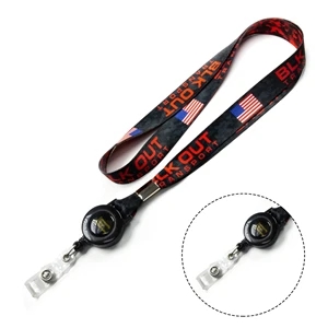 Dye-Sublimation Lanyard with Retractable Reel Combo | https://www.bestnamebadges.com